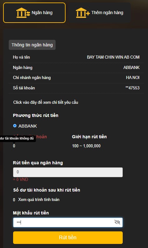 Kiểm tra kỹ và hoàn tất thông tin rút tiền 789win